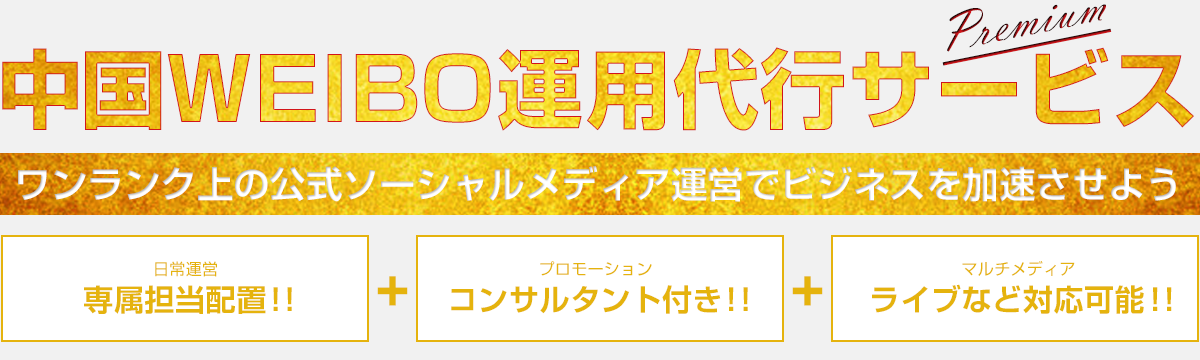 中国WEIBO/ウェイボー運用代行サービスプレミアムプラン